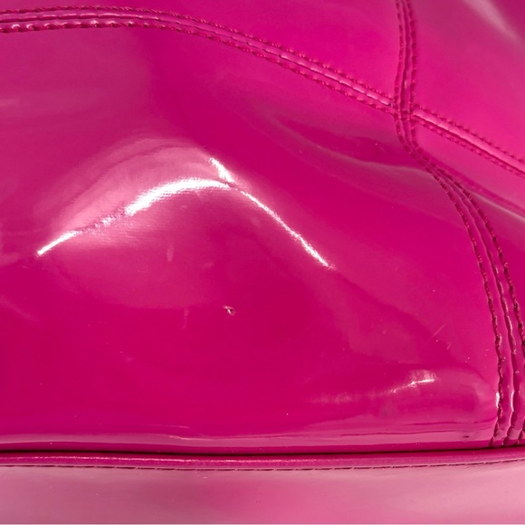 Style & Co Patent Pink Tote Bag Large Glossy Barbiecore Shoulder Bag - Picture 5 of 8